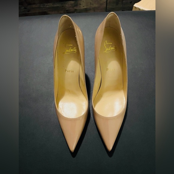 Christian Louboutin Shoes - Christian Louboutin Nude Heels with Signature Red Sole size 39.5 SOLD!!!